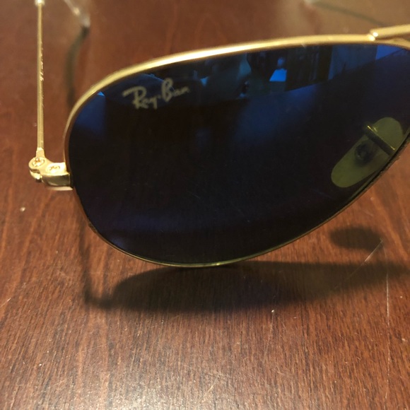 Ray Ban Reflective Blue Sunglasses - Picture 3 of 6